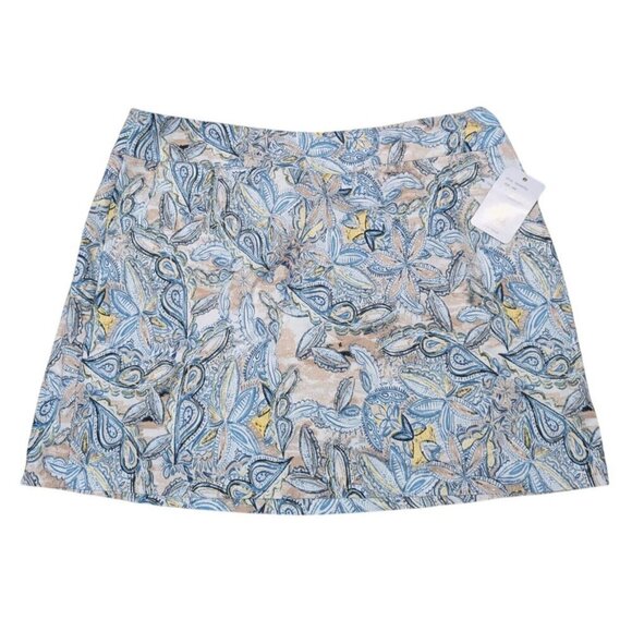 Zac & Rachel Woman Blue Paisley Skirt Floral Womens Size 18W NEW NWT - Picture 2 of 8